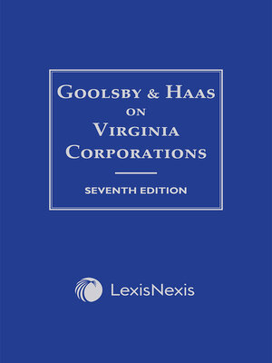 cover image of Goolsby & Haas on Virginia Corporations